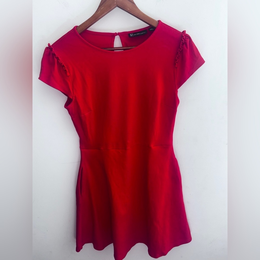 NY&C New York & Company Short Sleeve Burnt Orange Dress Size: Small